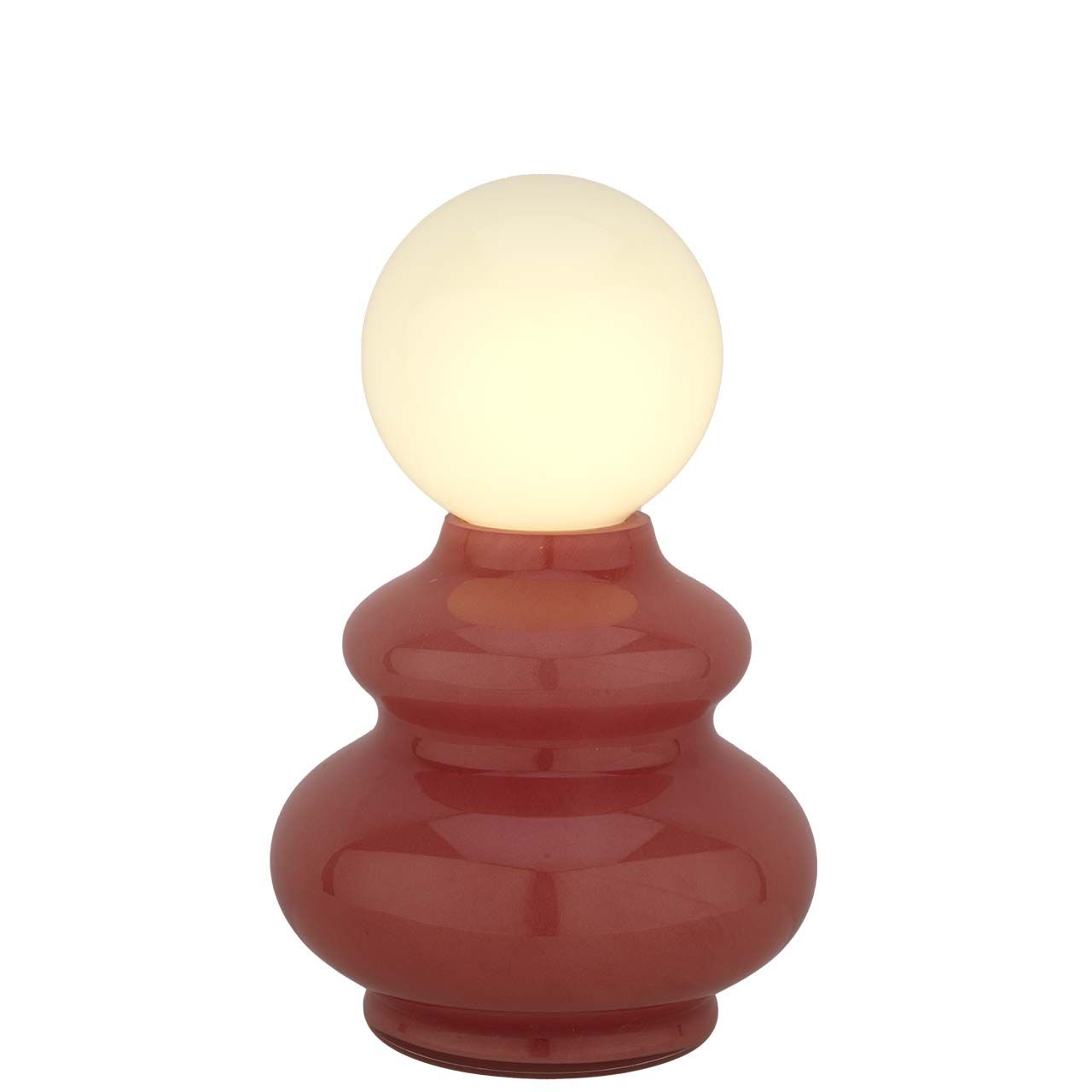 LAMPADA VASO IN VETRO H.25 BULBO mm 95 RICARICABILE USB - ROSA